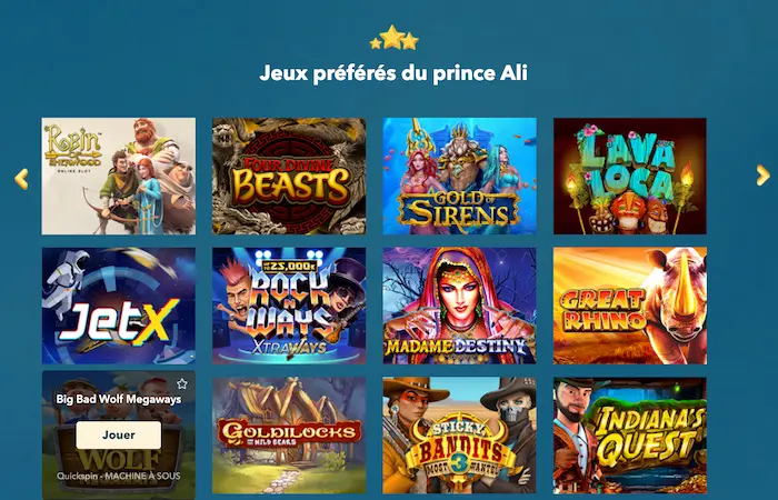 PRINCE ALI CASINO En savoir plus games
